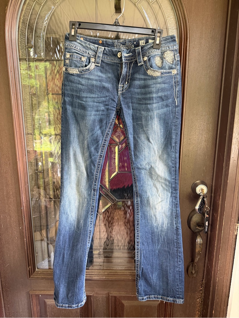 Miss Me Medium Blue Bootcut Jeans with Faded Wash